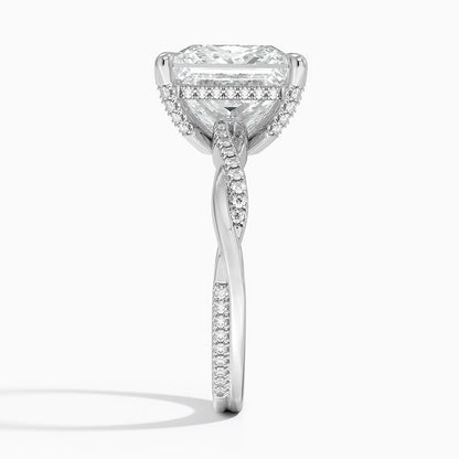 1.60 Carat Princess Halo Design Solitaire Lab Diamond Ring 18K - Florina 