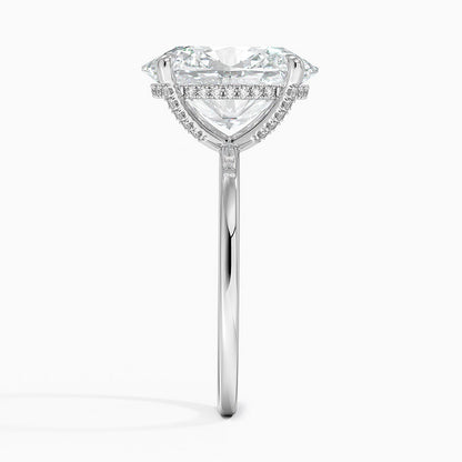 1.60 Carat Princess Halo Design Solitaire Lab Diamond Ring 18K - Florina 