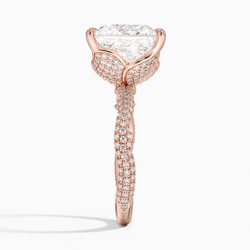 5.75 Karat Prenses Kesim Hidden Halo Tasarım Tektaş Laboratuvar Pırlanta Yüzük - Sorrento