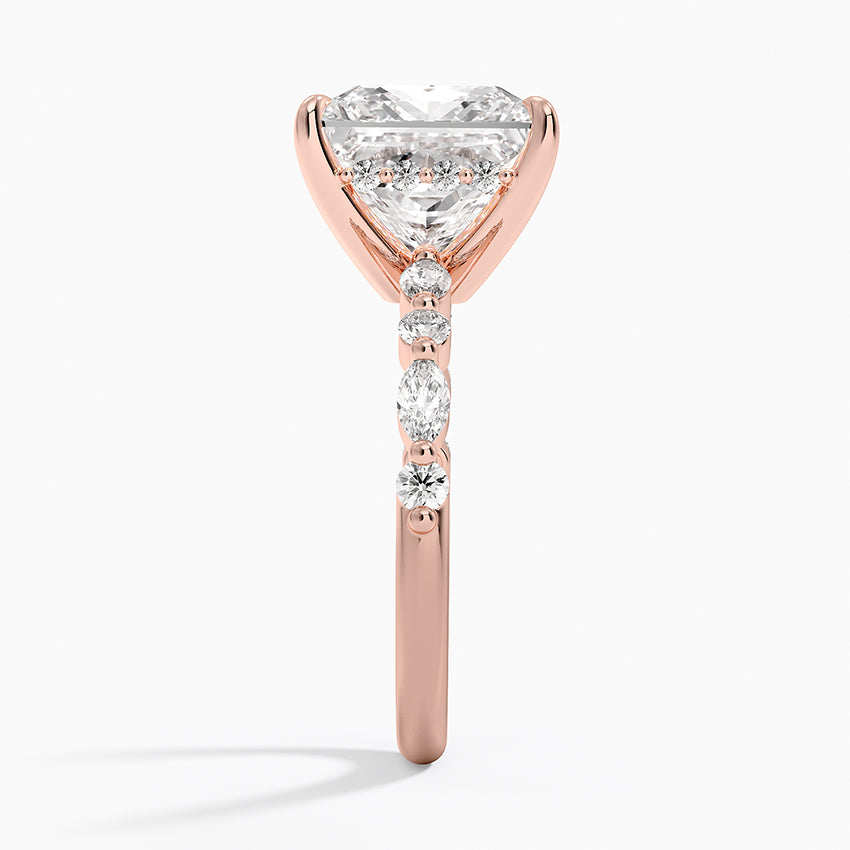 1.60 Carat Princess Halo Design Solitaire Lab Diamond Ring 18K - Florina 