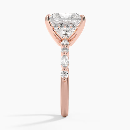 1.60 Carat Princess Halo Design Solitaire Lab Diamond Ring 18K - Florina 