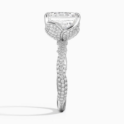 5.75 Asscher Kesim Hidden Halo Tasarım Tektaş Laboratuvar Pırlanta Yüzük - Filara