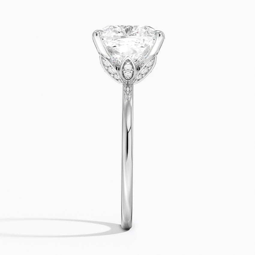 5.15 Karat Cushion Kesim Hidden Halo Tasarım Tektaş Laboratuvar Pırlanta Yüzük - Delora - Bold Diamonds