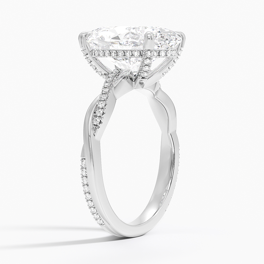 5.25 Karat Oval Kesim Hidden Halo Tasarım Tektaş Laboratuvar Pırlanta Yüzük  - Riga
