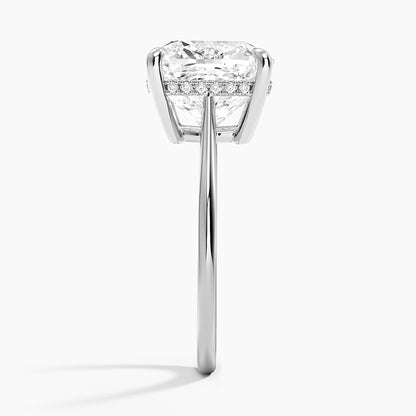 5.10 Cushion Kesim Hidden Halo Tasarım Tektaş Laboratuvar Pırlanta Yüzük - Tilora