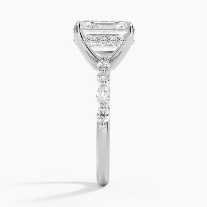 1.60 Carat Princess Halo Design Solitaire Lab Diamond Ring 18K - Florina 