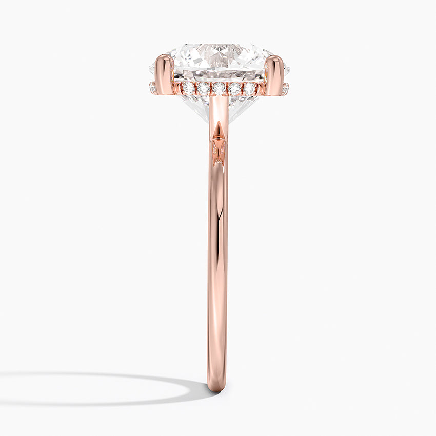5.10 Karat Hidden Halo Tasarım Tektaş Laboratuvar Pırlanta Yüzük - Lucerne