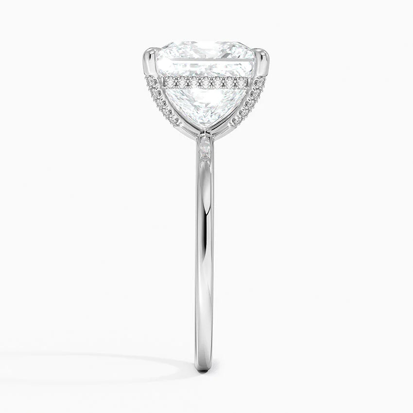1.60 Carat Princess Halo Design Solitaire Lab Diamond Ring 18K - Florina 