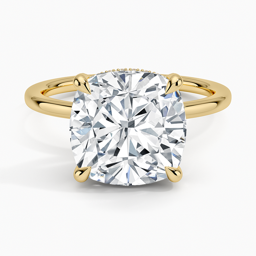 5.15 Karat Cushion Kesim Hidden Halo Tasarım Tektaş Laboratuvar Pırlanta Yüzük - Gilora - Bold Diamonds