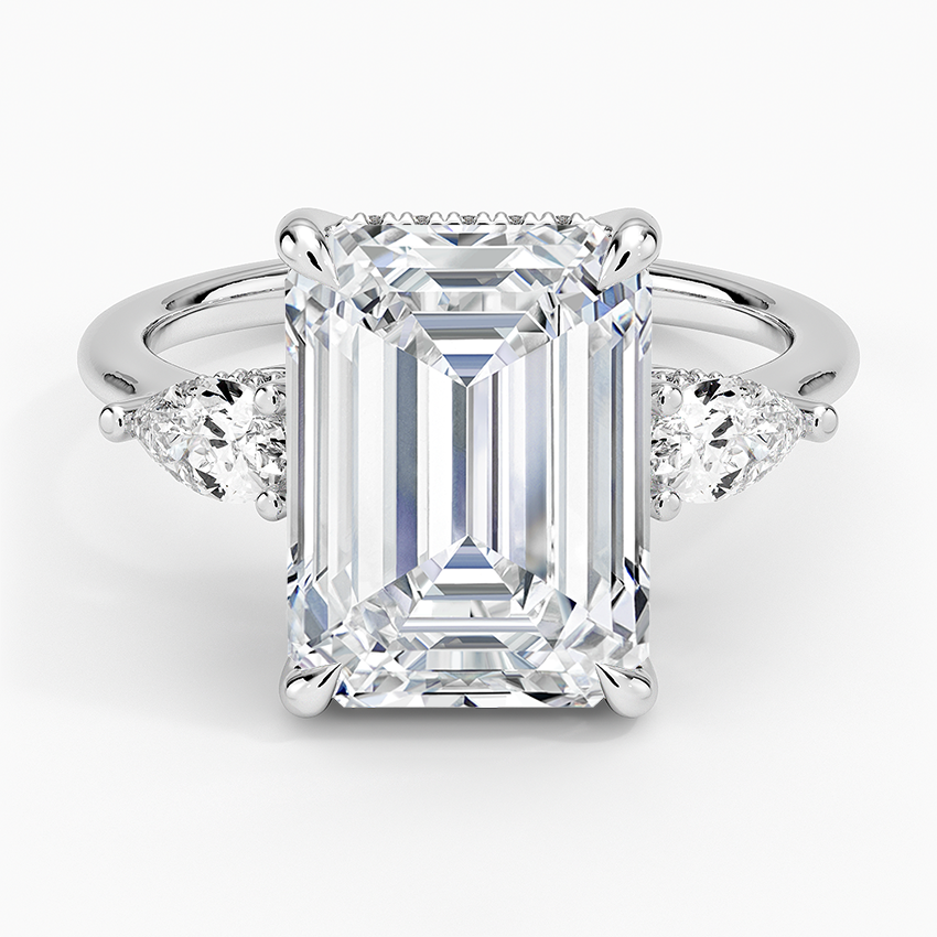 1.60 Carat Princess Halo Design Solitaire Lab Diamond Ring 18K - Florina 