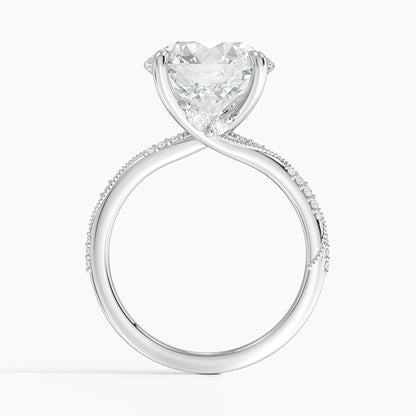 5.25 Karat Hidden Halo Tasarım Tektaş Laboratuvar Pırlanta Yüzük 18K  - Melora - Bold Diamonds