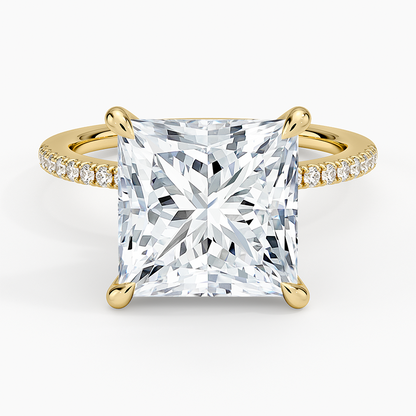 1.60 Carat Princess Halo Design Solitaire Lab Diamond Ring 18K - Florina 