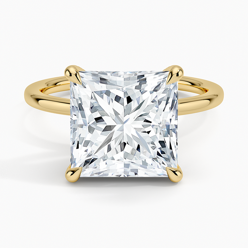 1.60 Carat Princess Halo Design Solitaire Lab Diamond Ring 18K - Florina 