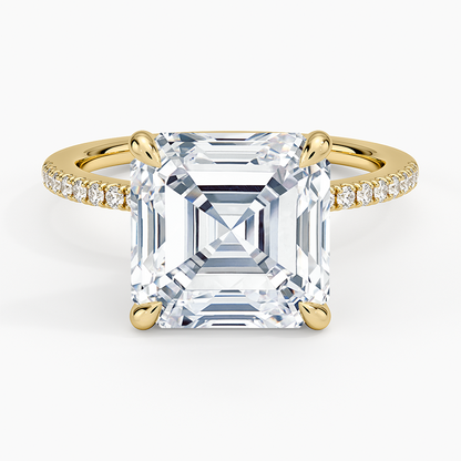 1.60 Carat Princess Halo Design Solitaire Lab Diamond Ring 18K - Florina 