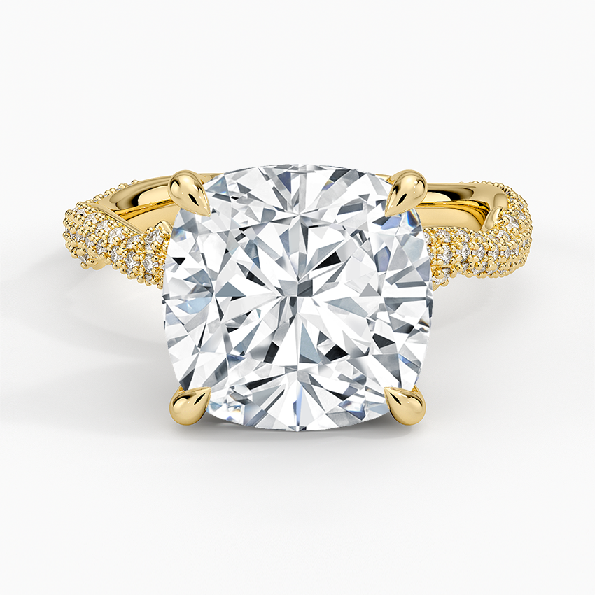 5.75 Cushion Kesim Hidden Halo Tasarım Tektaş Laboratuvar Pırlanta Yüzük - Filara