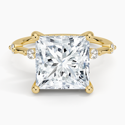 5.20 Prenses Kesim Hidden Halo Tasarım Tektaş Laboratuvar Pırlanta Yüzük - Zelora