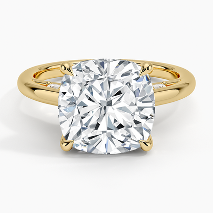 5.30 Cushion Kesim Hidden Halo Tasarım Tektaş Laboratuvar Pırlanta Yüzük - Dalara