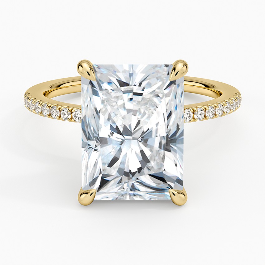 5.25 Karat Radiant Kesim Hidden Halo Tasarım Tektaş Laboratuvar Pırlanta Yüzük - Filora - Bold Diamonds