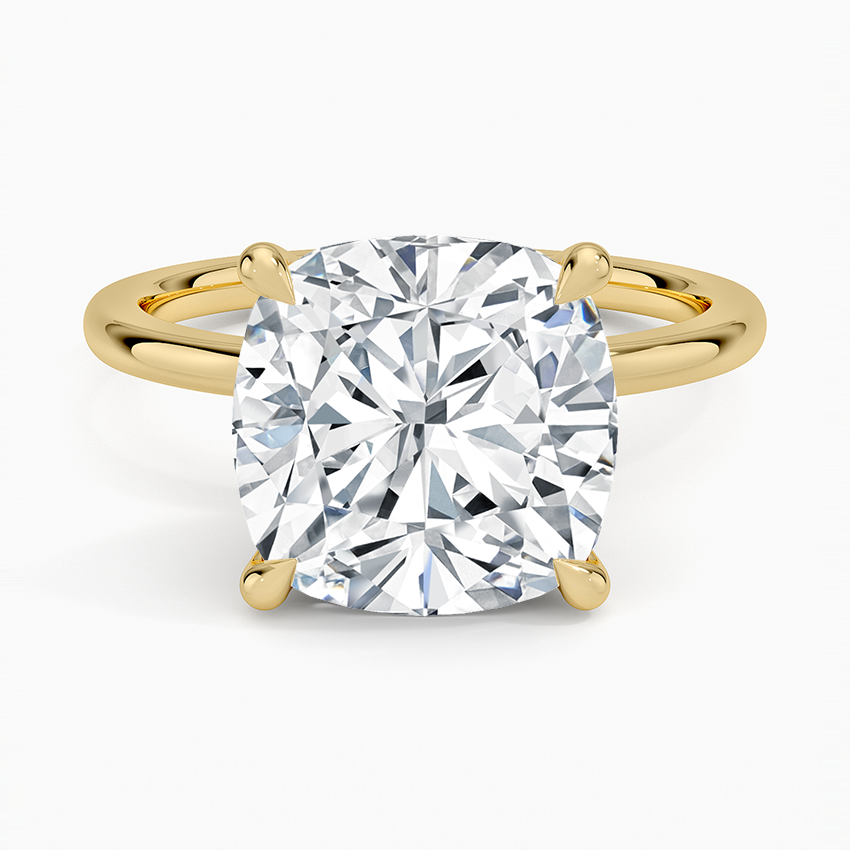 5.15 Karat Cushion Kesim Hidden Halo Tasarım Tektaş Laboratuvar Pırlanta Yüzük - Delora - Bold Diamonds