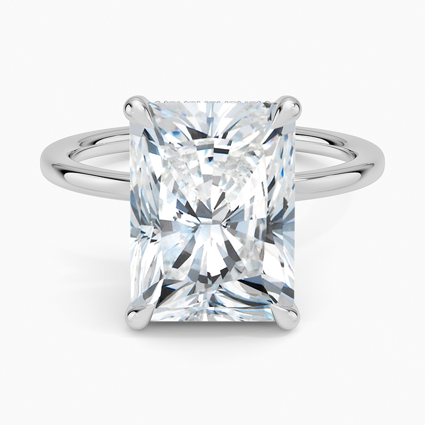 5.15 Karat Radiant Kesim Hidden Halo Tasarım Tektaş Laboratuvar Pırlanta Yüzük - Gilora - Bold Diamonds