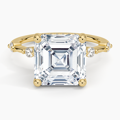 5.20 Asscher Kesim Hidden Halo Tasarım Tektaş Laboratuvar Pırlanta Yüzük - Zelora