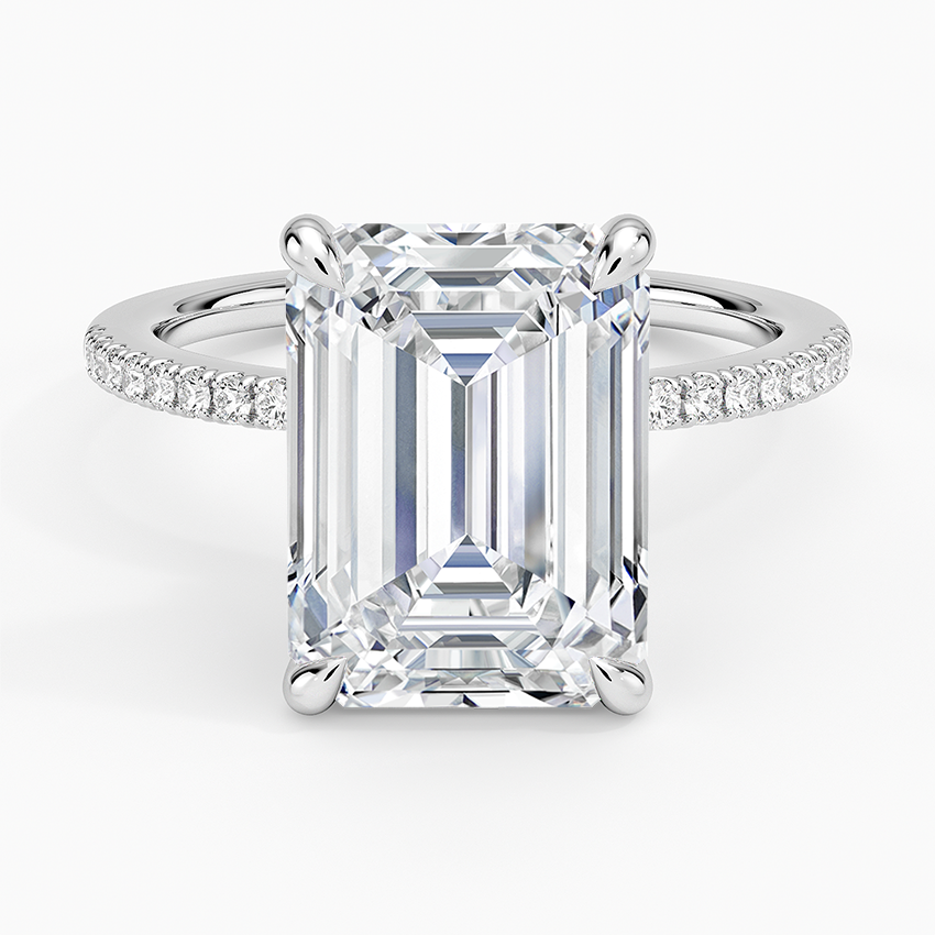 5.25 Karat Emerald Kesim Hidden Halo Tasarım Tektaş Laboratuvar Pırlanta Yüzük - Filora - Bold Diamonds