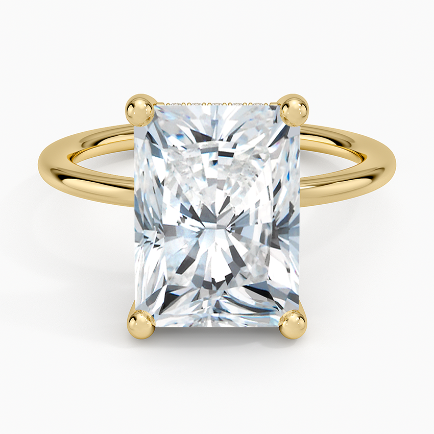 5.10 Radiant Kesim Hidden Halo Tasarım Tektaş Laboratuvar Pırlanta Yüzük - Melara