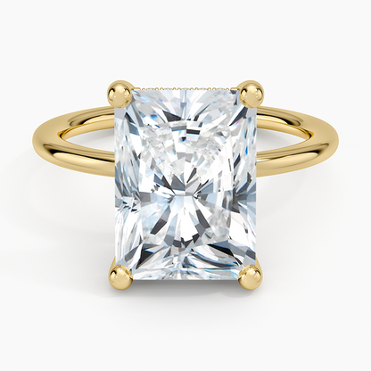 5.10 Radiant Kesim Hidden Halo Tasarım Tektaş Laboratuvar Pırlanta Yüzük - Melara