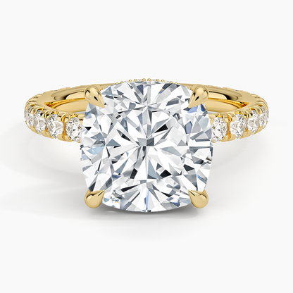 1.60 Carat Princess Halo Design Solitaire Lab Diamond Ring 18K - Florina 