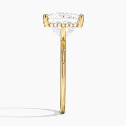 5.10 Prenses Kesim Hidden Halo Tasarım Tektaş Laboratuvar Pırlanta Yüzük - Melara