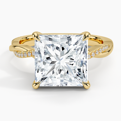 1.60 Carat Princess Halo Design Solitaire Lab Diamond Ring 18K - Florina 