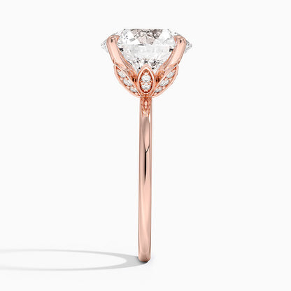 5.15 Karat Hidden Halo Tasarım Tektaş Laboratuvar Pırlanta Yüzük 18K - Delora