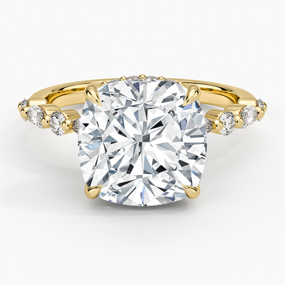1.60 Carat Princess Halo Design Solitaire Lab Diamond Ring 18K - Florina 