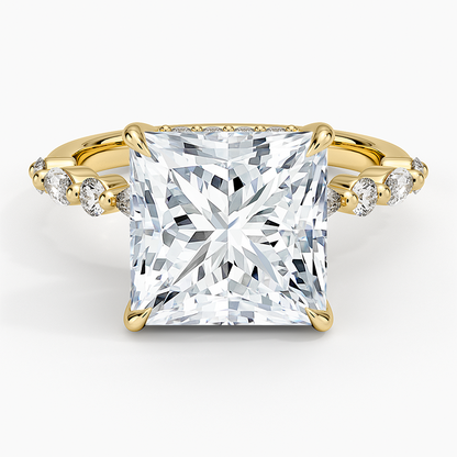 1.60 Carat Princess Halo Design Solitaire Lab Diamond Ring 18K - Florina 