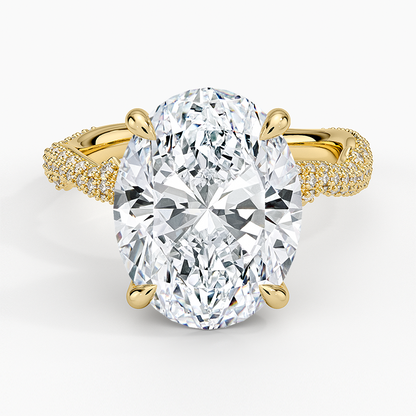 5.75 Oval Kesim Hidden Halo Tasarım Tektaş Laboratuvar Pırlanta Yüzük - Filara