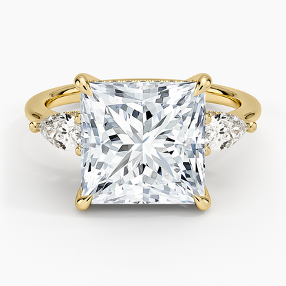 1.60 Carat Princess Halo Design Solitaire Lab Diamond Ring 18K - Florina 