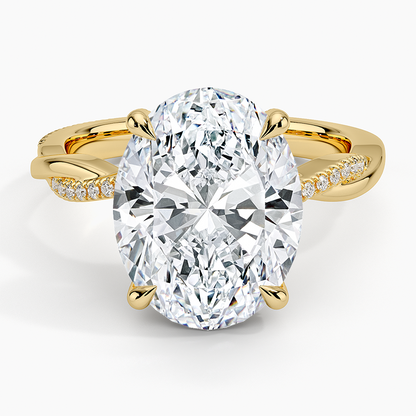 5.25 Karat Oval Kesim Hidden Halo Tasarım Tektaş Laboratuvar Pırlanta Yüzük 18K  - Talora