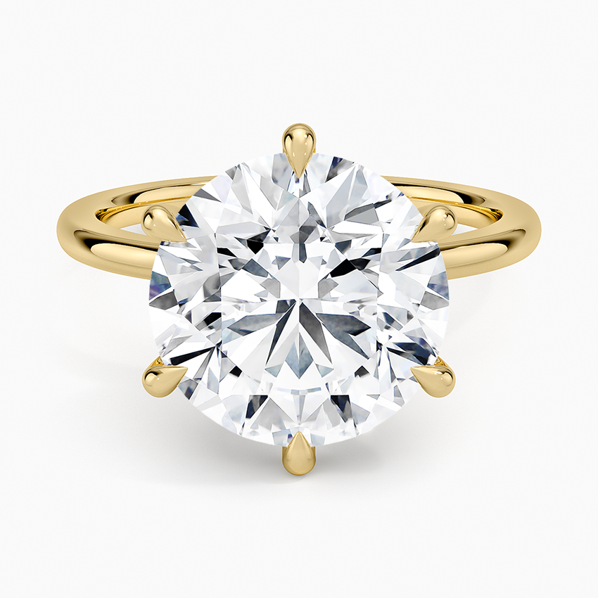 Altı Tırnak 5.15 Karat Hidden Halo Tasarım Tektaş Laboratuvar Pırlanta Yüzük - Delora - Bold Diamonds