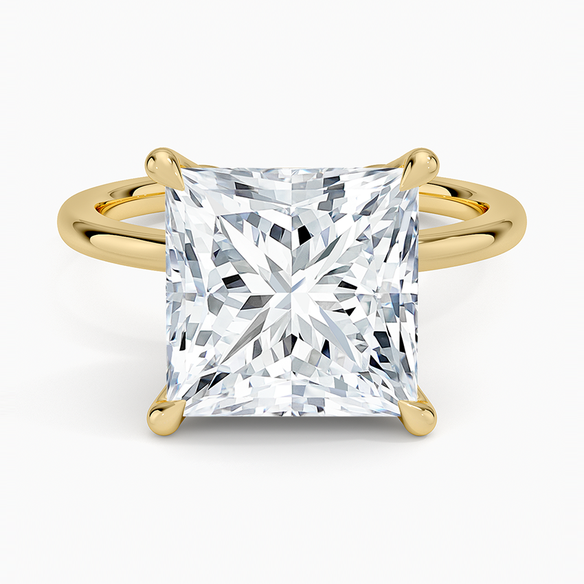 5.15 Karat Prenses Kesim Hidden Halo Tasarım Tektaş Laboratuvar Pırlanta Yüzük - Delora - Bold Diamonds