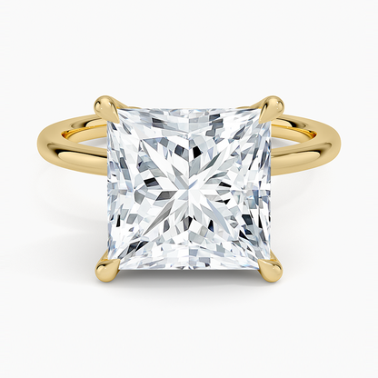 1.60 Carat Princess Halo Design Solitaire Lab Diamond Ring 18K - Florina 