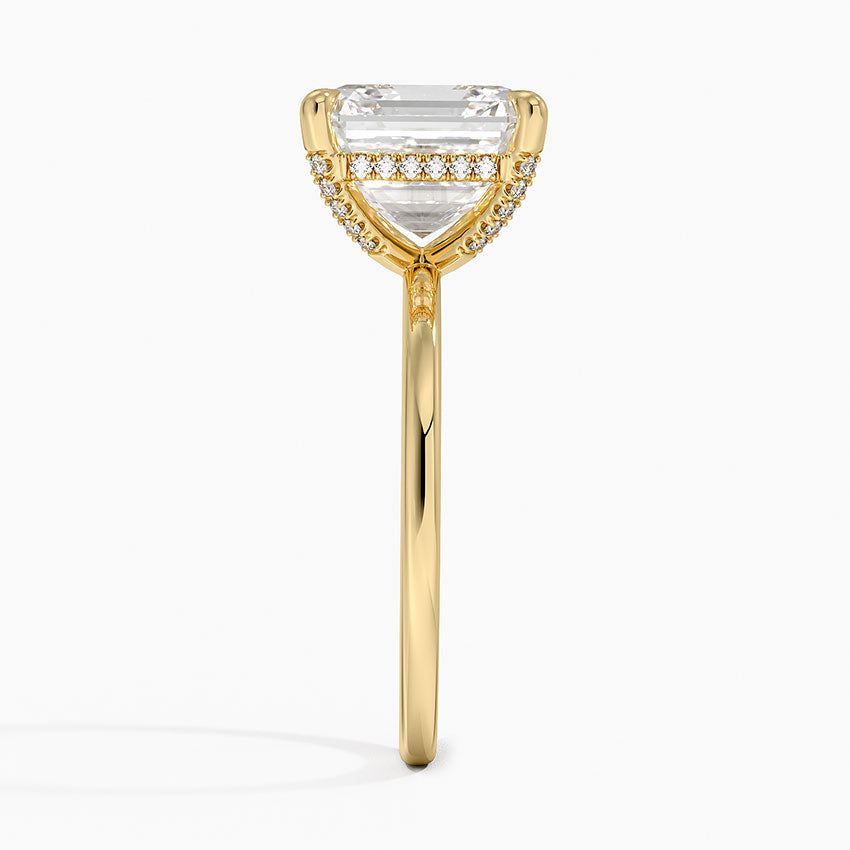 5.15 Karat Asscher Kesim Hidden Halo Tasarım Tektaş Laboratuvar Pırlanta Yüzük - Valencia