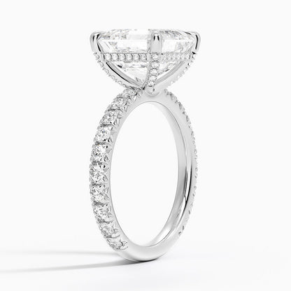 1.60 Carat Princess Halo Design Solitaire Lab Diamond Ring 18K - Florina 