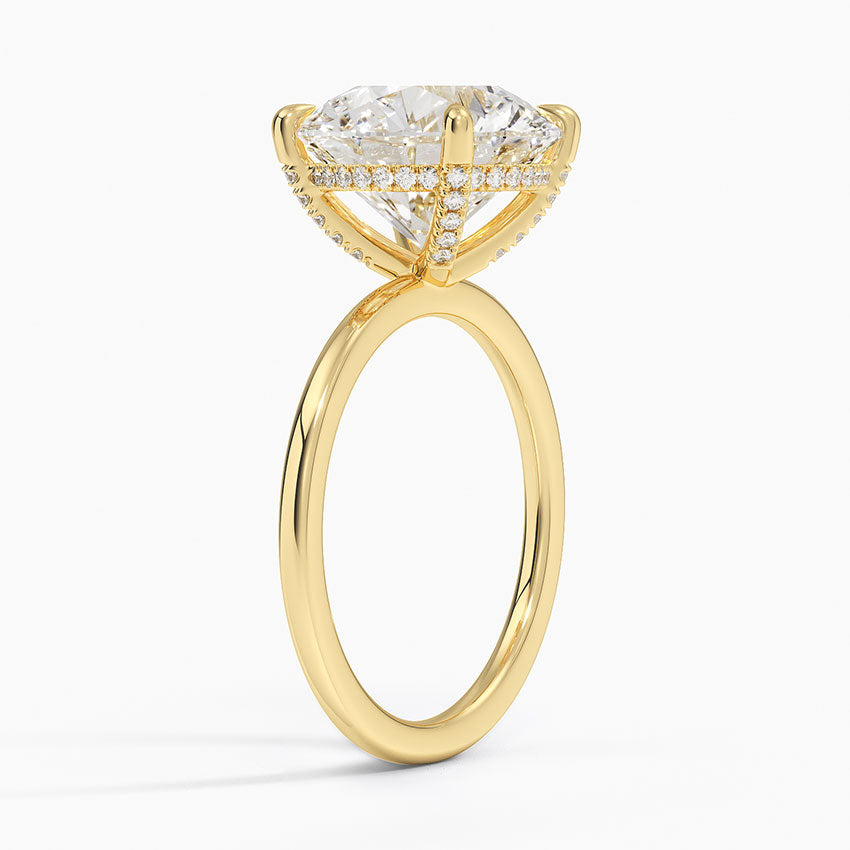 5.15 Karat Hidden Halo Tasarım Tektaş Laboratuvar Pırlanta Yüzük - Gilora - Bold Diamonds