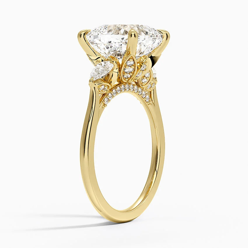 1.60 Carat Princess Halo Design Solitaire Lab Diamond Ring 18K - Florina 