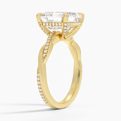 1.60 Carat Princess Halo Design Solitaire Lab Diamond Ring 18K - Florina 