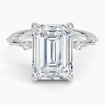 5.20 Emerald Kesim Hidden Halo Tasarım Tektaş Laboratuvar Pırlanta Yüzük - Zelora