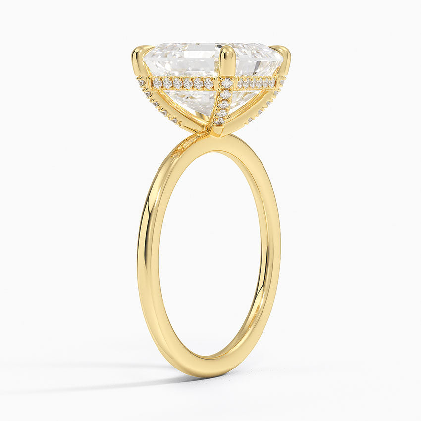 5.15 Karat Asscher Kesim Hidden Halo Tasarım Tektaş Laboratuvar Pırlanta Yüzük - Valencia