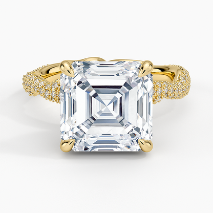 5.75 Asscher Kesim Hidden Halo Tasarım Tektaş Laboratuvar Pırlanta Yüzük - Filara