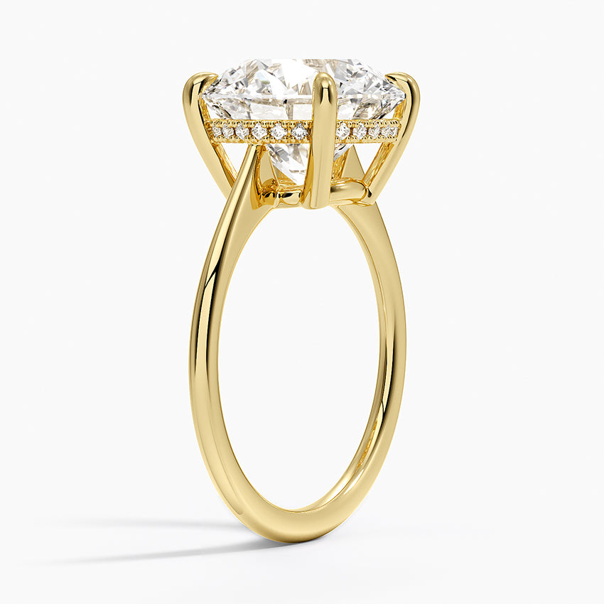 5.10 Karat Yuvarlak Kesim Hidden Halo Tasarım Tektaş Laboratuvar Pırlanta Yüzük - Monaco - Bold Diamonds