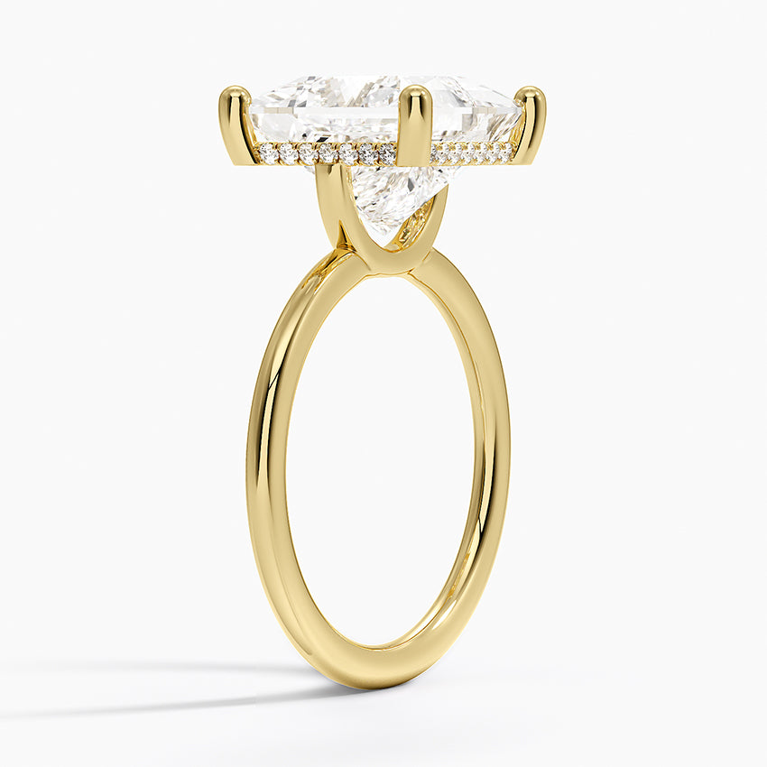 5.10 Prenses Kesim Hidden Halo Tasarım Tektaş Laboratuvar Pırlanta Yüzük - Melara